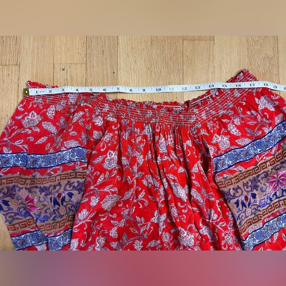 Tolani Off Shoulder Floral Print Blouse - Silky 100% Cupro, Flowly - Size M - Picture 9 of 10